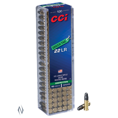 CCI 22LR GREEN TAG 40GR LRN 100 PK 1070FPS