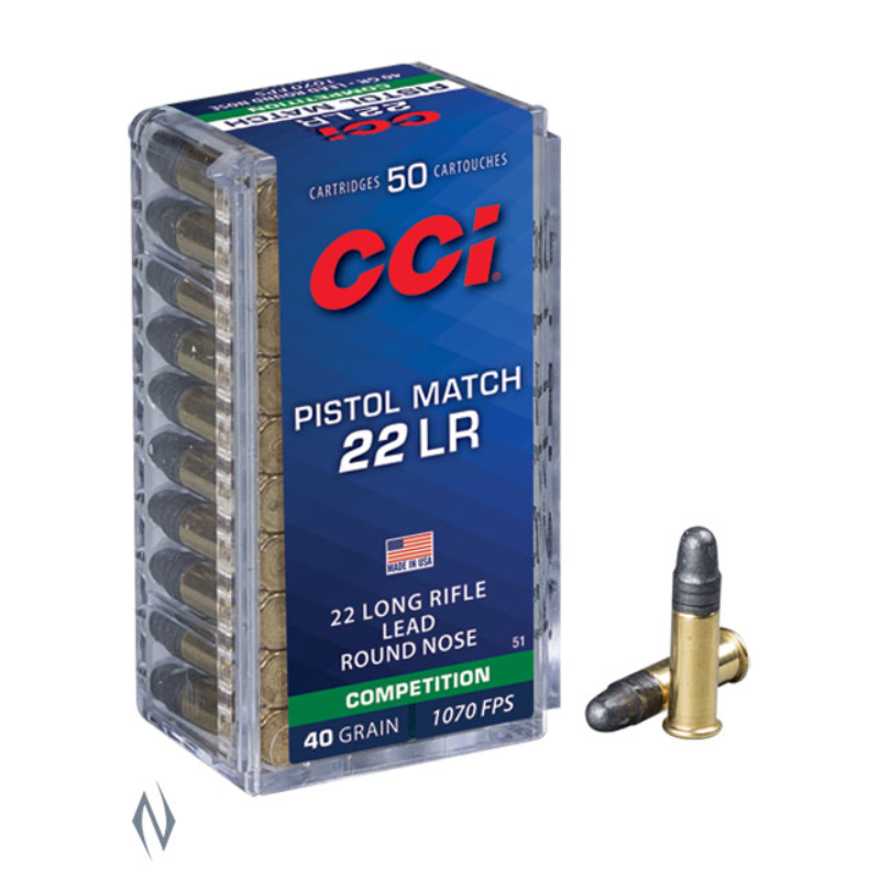 CCI 22LR Pistol Match 40 GR LRN 1070FPS