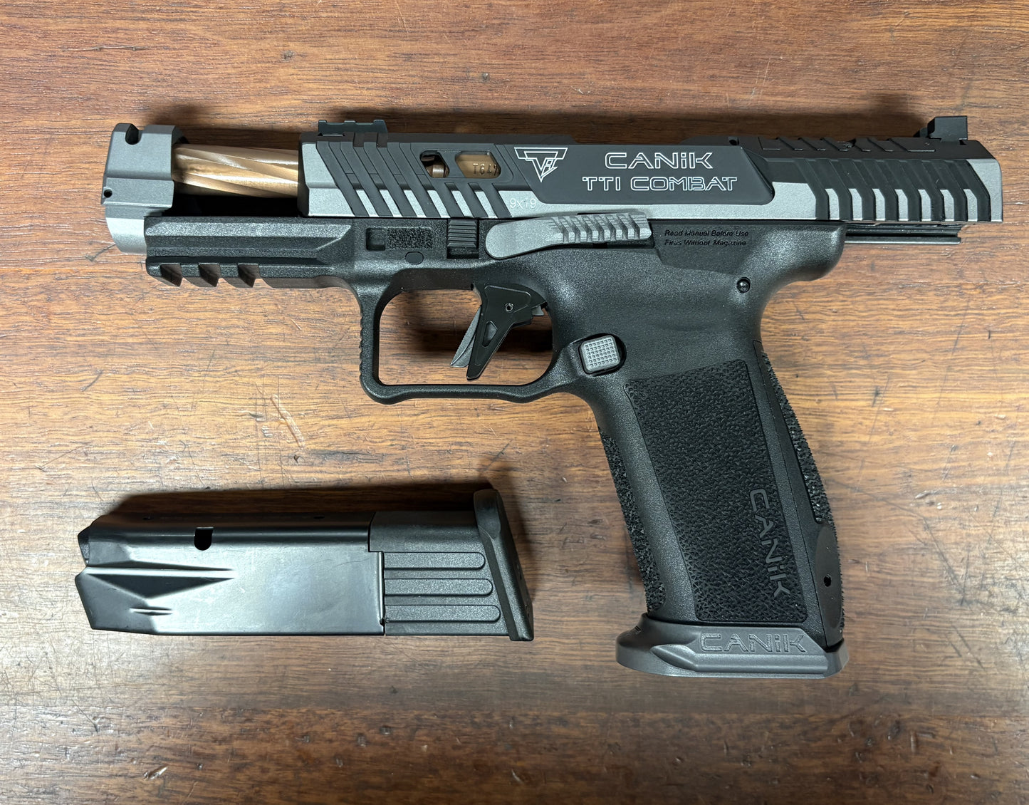 Canik TTI Combat 9mm Pistol - Smoke 10 RND With 3x Magazines