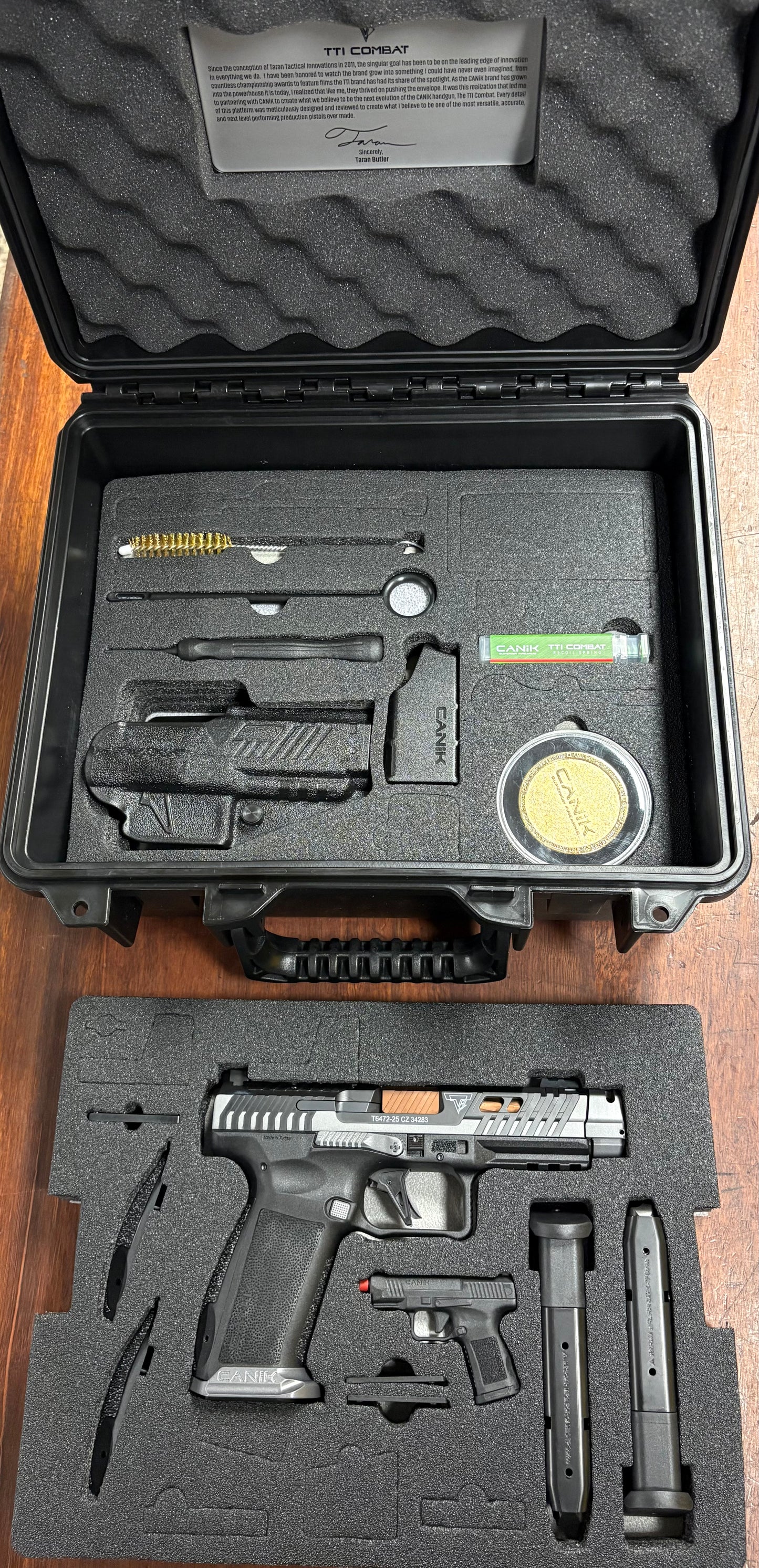 Canik TTI Combat 9mm Pistol - Smoke 10 RND With 3x Magazines