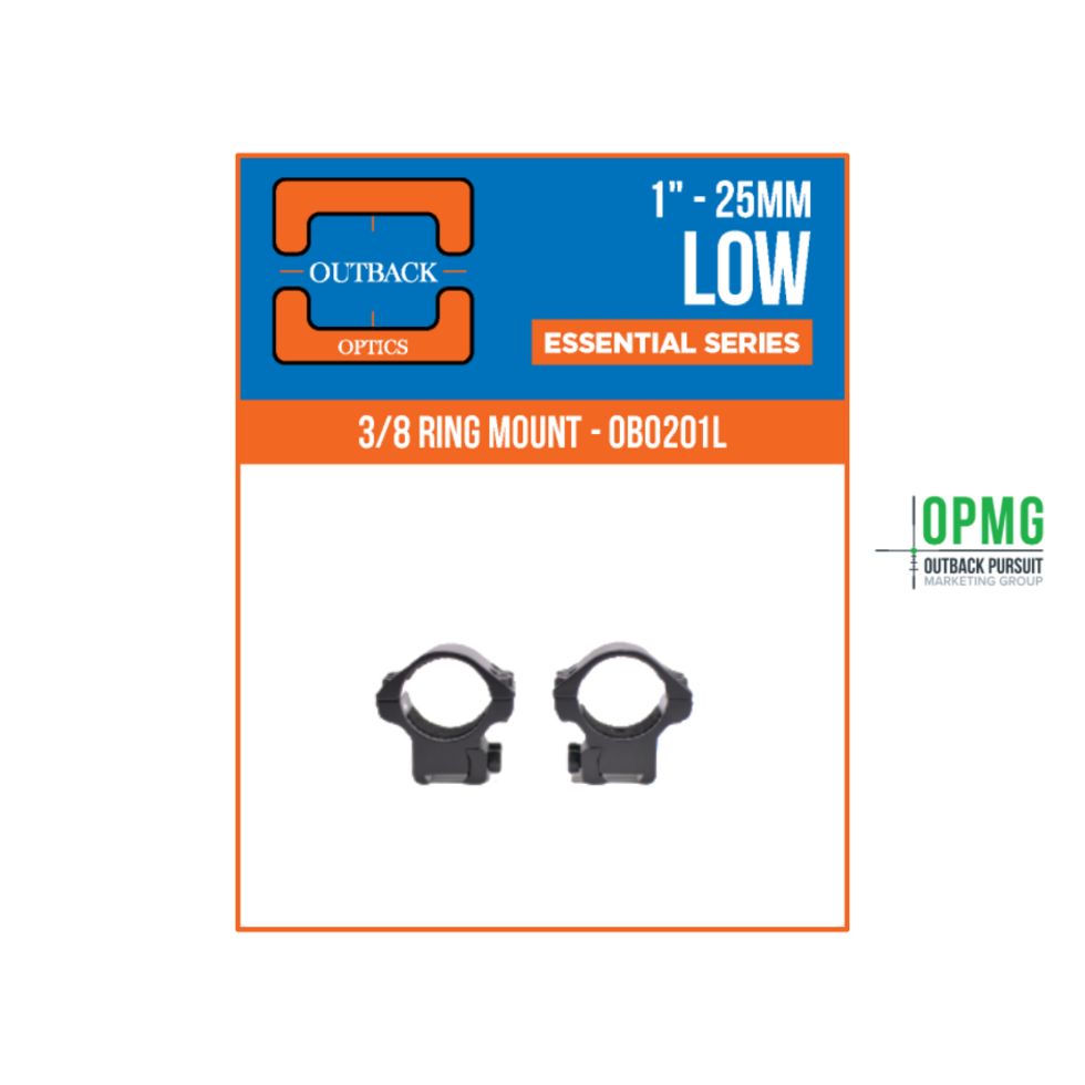 OUTBACK OPTICS 1INCH LOW 3/8 RING MOUNT